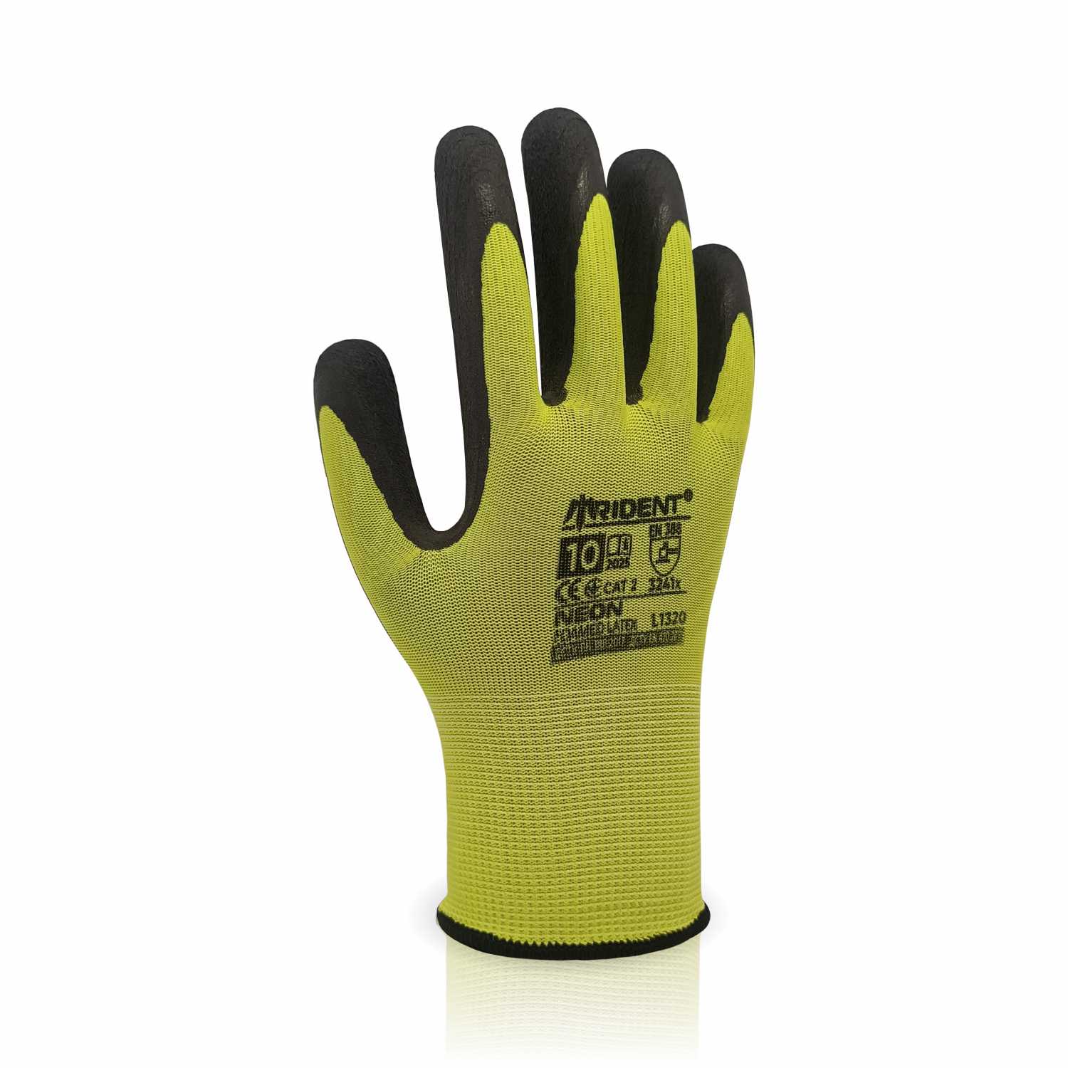 Рукавички поліестерові покриті вспіненим латексом TRIDENT NEON арт L1320